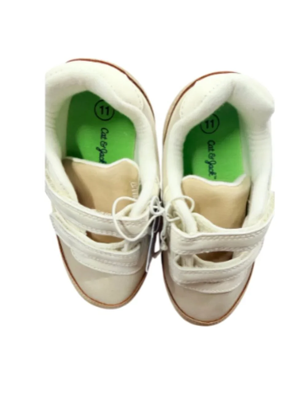 Cat & Jack Charlie Toddler Retro Sneakers Tan Hook & Loop Casual Shoes Size 11T